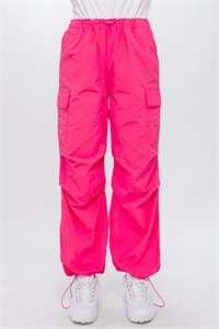 S39-1-1-LT-6866PN-MGT - LOOSE FIT PARACHUTE CARGO PANTS- MAGENTA 2-2-2