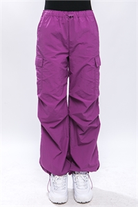 S39-1-1-LT-6866PN-VIO - LOOSE FIT PARACHUTE CARGO PANTS- VIOLET 2-2-2