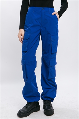 S39-1-1-LT-6870PN-AZR - CARGO PANTS WITH BUTTON CLOSURE & MULTIPLE POCKETS- AZURE 2-2-2