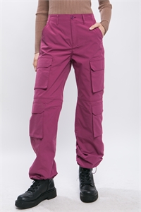 S39-1-1-LT-6870PN-ORC - CARGO PANTS WITH BUTTON CLOSURE & MULTIPLE POCKETS- ORCHID 2-2-2