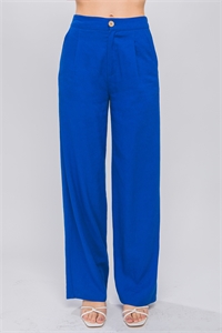 S39-1-1-LT-6881PH-RYL - LINEN FRONT CREASED PANTS- ROYAL 2-2-2