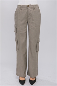 S39-1-1-LT-6884PH-GYSTN - LINEN PARACHUTE PANTS WITH SIDE POCKETS- GREYSTONE 2-2-2