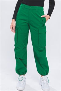 S39-1-1-LT-6889PH-GN - CARGO PANTS WITH ELASTIC WAIST BAND- GREEN 2-2-2