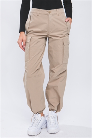 S39-1-1-LT-6889PH-KHK - CARGO PANTS WITH ELASTIC WAIST BAND- KHAKI 2-2-2