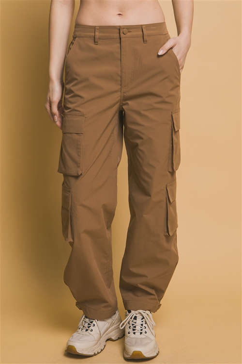 S39-1-1-LT-6899PN-CML - CARGO PANTS WITH SNAP BUTTON- CAMEL 2-2-2