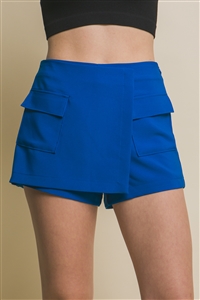 S39-1-1-LT-6919PN-AZR - VERTIGO SKORTS WITH CARGO POCKETS- AZURE 2-2-2