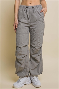 S39-1-1-LT-6923PN-GY - PARACHUTE PANTS WITH ELASTIC WAIST- GREY 2-2-2