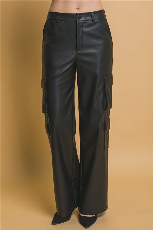 S39-1-1-LT-6939PN-BK - RELAXED CARGO PANTS- BLACK 2-2-2