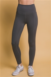 S39-1-1-LT-6942PN-CLGY - FULL LENGTH LEGGINGS WITH SIDE POCKETS- COAL GREY 2-2-2