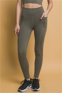 S39-1-1-LT-6942PN-MSS - FULL LENGTH LEGGINGS WITH SIDE POCKETS- MOSS 2-2-2