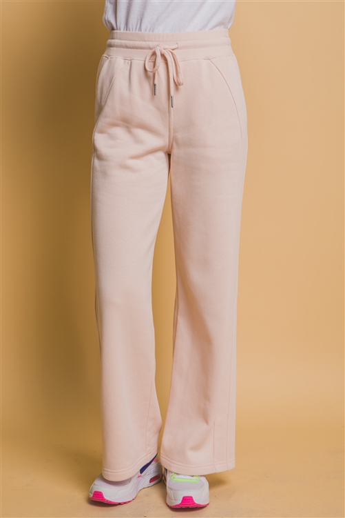 S39-1-1-LT-6967PN-BLS - WIDE LEG SWEATPANTS- BLUSH 2-2-2