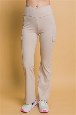 S39-1-1-LT-6968PN-STN - FLARED CARGO LEGGINGS- STONE 2-2-2