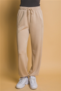 S39-1-1-LT-6991PN-KHK - CLASSIC CINCHED -CUFF SWEATPANTS- KHAKI 2-2-2