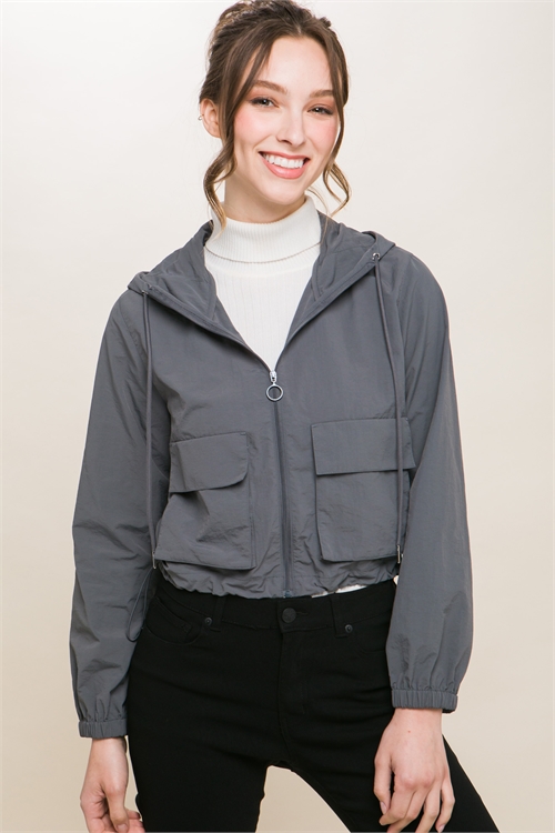 S39-1-1-LT-80206JN-CHL - LIGHT WEIGHT ZIP UP JACKET WITH FRONT POCKETS- CHARCOAL 2-2-2