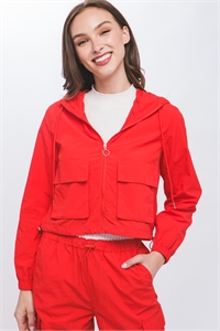 S39-1-1-LT-80206JN-TMTRD - LIGHT WEIGHT ZIP UP JACKET WITH FRONT POCKETS- TOMATO RED 2-2-2