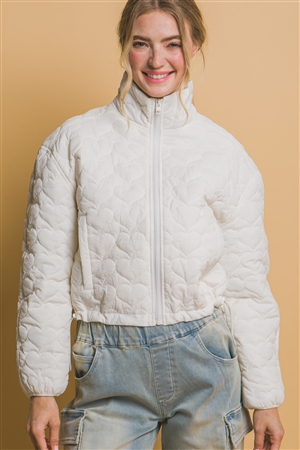 S39-1-1-LT-80308JN-IV - PACKABLE HEART SHAPED QUILTED JACKET- IVORY 2-2-2