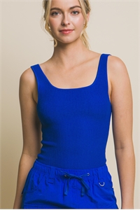 S39-1-1-LT-90115WH-CBT - SLEEVELESS SQUARE NECK TOP- COBALT 2-2-2