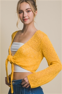 S39-1-1-LT-90143WN-MNG - KNIT CARDIGAN WITH FRONT KNOT- MANGO 2-2-2