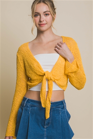 S39-1-1-LT-90143WN-MNG - KNIT CARDIGAN WITH FRONT KNOT- MANGO 2-2-2