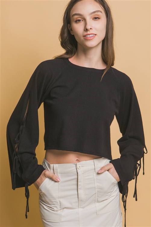 S39-1-1-LT-90189WJ-BK - DETAILED CROPPED LONG SLEEVE- BLACK 2-2-2