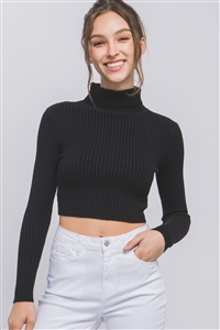 S39-1-1-LT-9931WM-BK - STRIPED V NECK PULLOVER SWEATER- BLACK 2-2-2