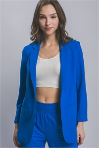 S39-1-1-LT-J8225-AZR - WOVEN SOLID VERTIGO BLAZER- AZURE 2-2-2