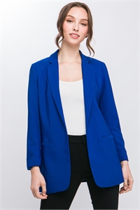 S39-1-1-LT-J8225-RYL - WOVEN SOLID VERTIGO BLAZER- ROYAL 2-2-2