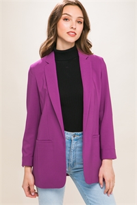 S39-1-1-LT-J8225-VIO - WOVEN SOLID VERTIGO BLAZER- VIOLET 2-2-2