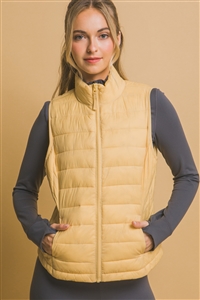 S39-1-1-LT-V5001-YLWSTN - ULTRA LIGHTWEIGHT PADDED PUFFER VEST- YELLOW STONE 2-2-2