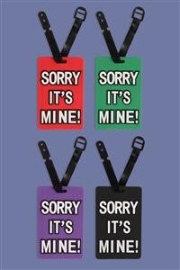 A3-2-3-LT374X270A - SORRY IT'S MINE! LUGGAGE TAG-MULTICOLOR/12PCS