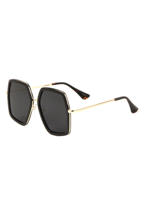 A3-1-5-M10573- SQUARE LENS AVIATOR SUNGLASSES /12PCS