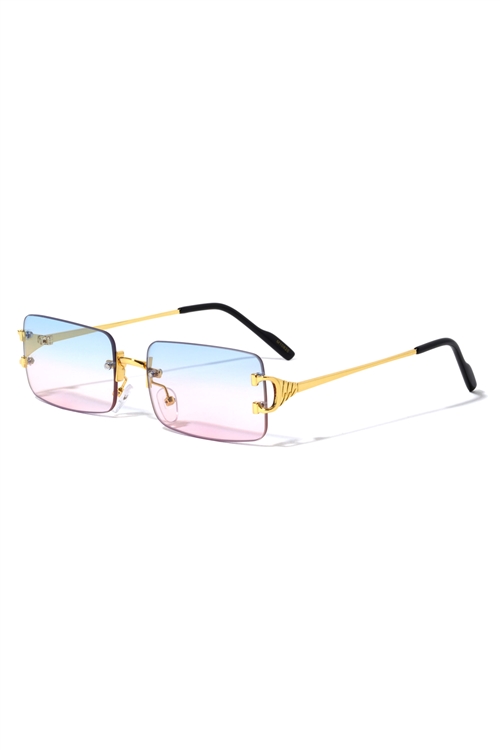 S17-1-5-M10826-FRAMELESS TINTED FASHION SUNGLASSES/12PCS