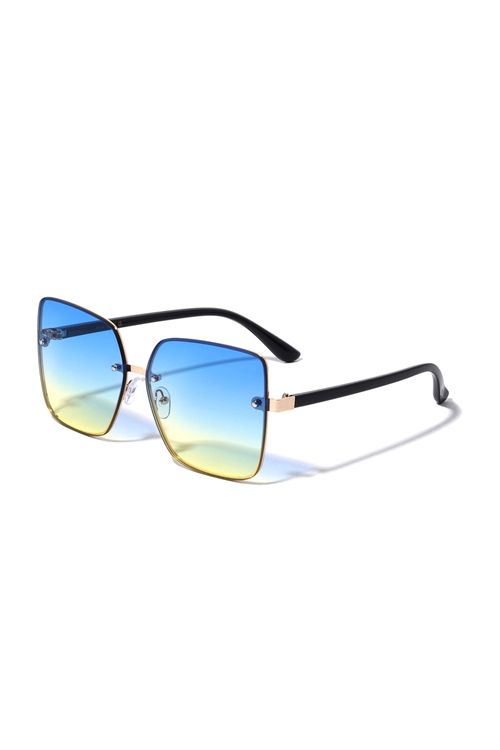 S17-1-5-M10873 - SQUARE OCEANIC TINTED FASHION SUNGLASSES/12PCS