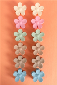 S28-1-2-MA2218-8 - PASTEL DAISY FLOWER HAIR CLAW CLIPS HAIR ACCESSORIES-MULTICOLOR 8/12PCS