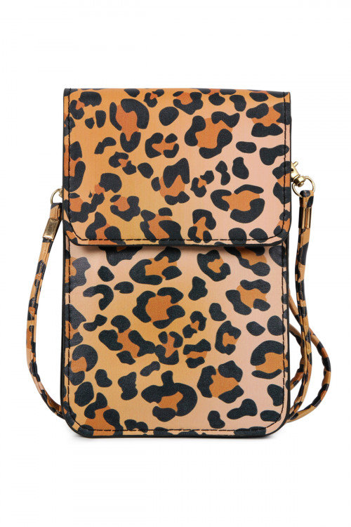 SA4-3-1-MB0054 LEOPARD CELLPHONE CROSSBODY WITH CLEAR WINDOW/6PCS