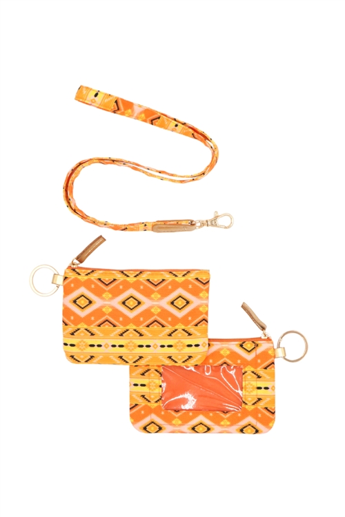 S30-1-1-MB0160YE - TRIBAL ID WALLET & DETACHABLE LANYARD -  YELLOW/6PCS