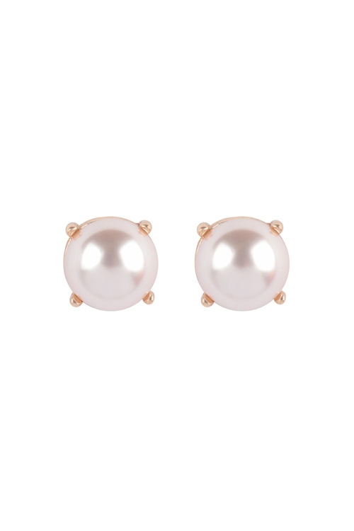 S1-6-3-ME20120PNK - PEARL STUD EARRINGS-PINK/1PC