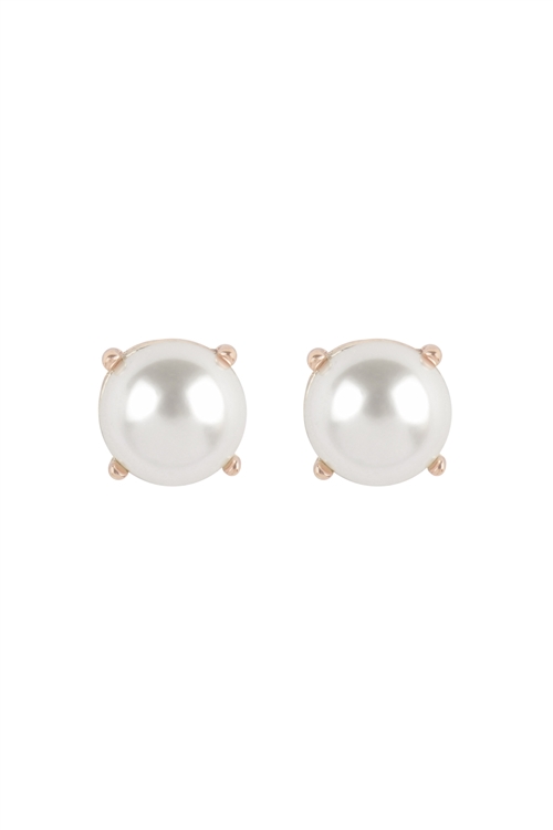 S1-6-3-ME20120WHT - PEARL STUD EARRINGS-WHITE/1PC