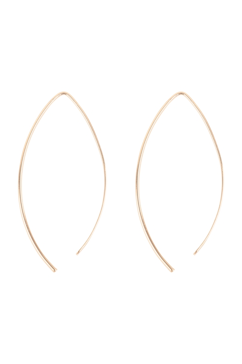 SA3-3-2-ME20390GD - MINIMALIST WIRE HOOP EARRINGS-GOLD/6PCS