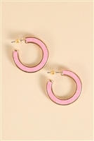 SA4-3-4-ME20705LPK - GLITTER FOAM HOOP EARRINGS-LIGHT PINK/1PC