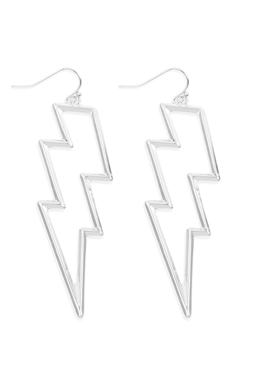 S22-11-5-ME4440RD - OPEN CAST LIGHTNING EARRINGS - SILVER/6PAIRS