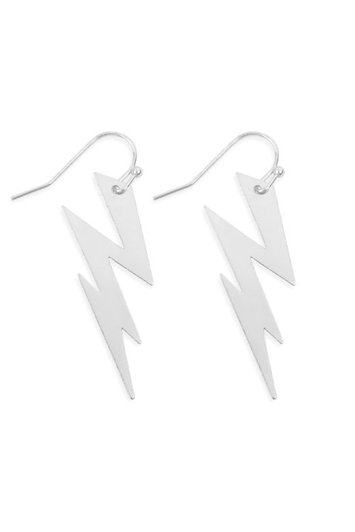 S24-1-4-ME4457RD - LIGHTNING CAST EARRINGS - SILVER/6PCS