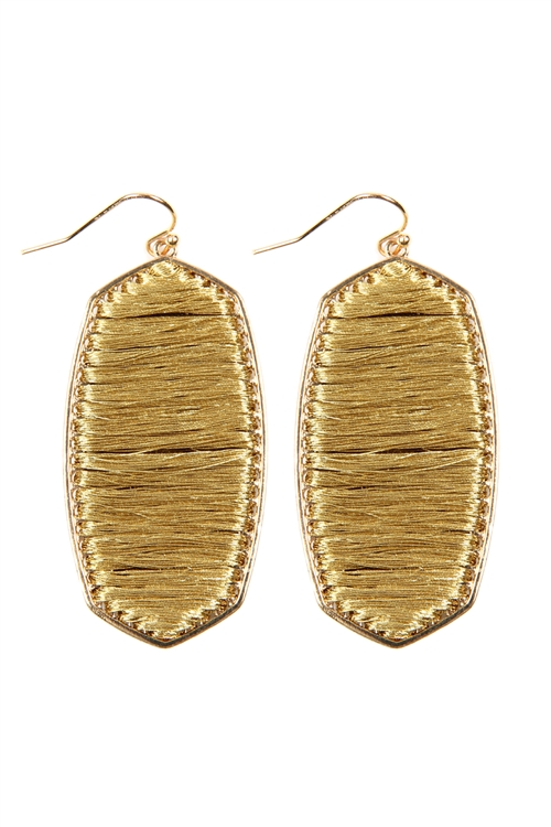 A1-3-4-ME4669GD  - THREAD WRAPPED FISH HOOK EARRINGS - GOLD/1PC