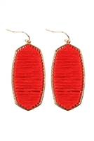 A1-3-4-ME4669GD-RED  - THREAD WRAPPED FISH HOOK EARRINGS - RED/1PC
