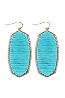 A1-3-4-ME4669GD-TQS  - THREAD WRAPPED FISH HOOK EARRINGS - TURQUOISE/1PC