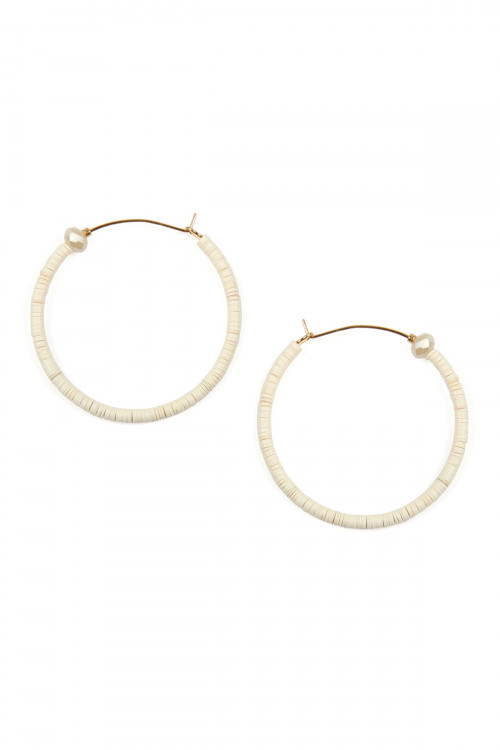 A1-1-5-ME7670NAT - TOGGLE HOOP EARRINGS - NATURAL/6PCS