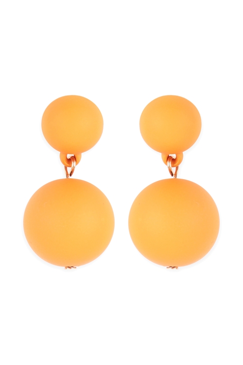A2-2-5-ME90161DMST - CCB 2 DROP COLOR COATED EARRINGS -  MUSTARD/6PCS (NOW $0.75 ONLY!)