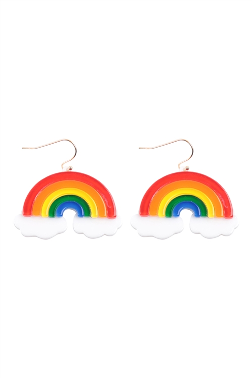 SA3-2-5-ME90388MLT - RAINBOW ACRYLIC DANGLE EARRINGS - MULTICOLOR/1PC