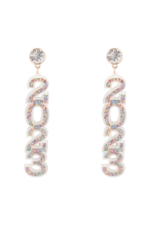 A1-1-2-ME90633MLT - NEW YEAR 2023 DROP EARRINGS-MULTICOLOR/1PC