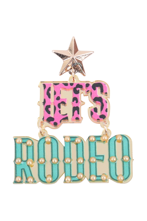 S1-2-2-ME90648MLT - LET'S RODEO ACRYLIC EARRINGS-MULTICOLOR/6PCS